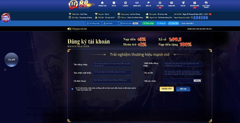 Hướng dẫn người chơi cách đăng ký tài khoản QH88 đơn giản